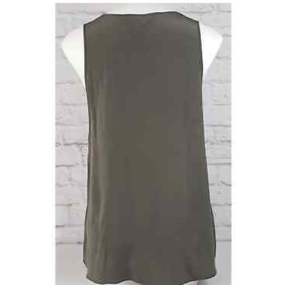 - BCBGMAXAZRIA Green Mura Fringed Silk Top - Picture 4 of 5